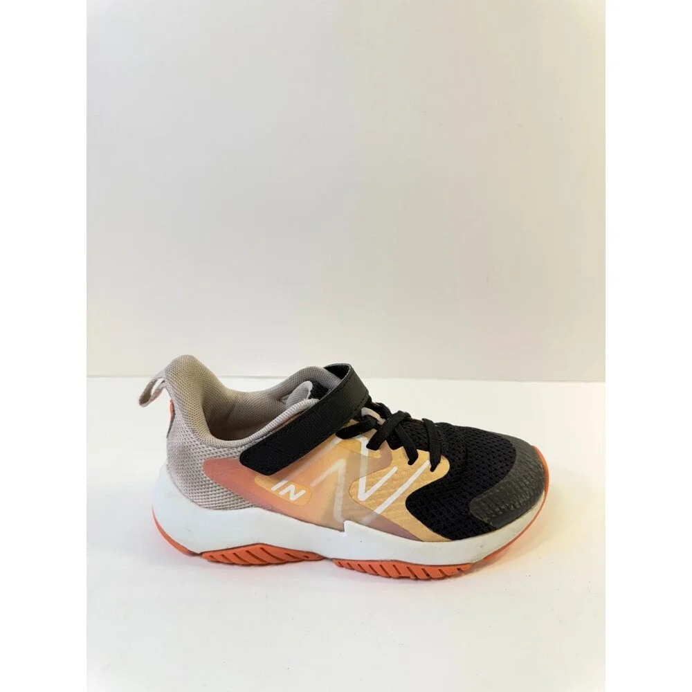 New Balance Kid's Rave Run V2 Hook & Loop Running Shoe, Black Orange US 1 Youths
